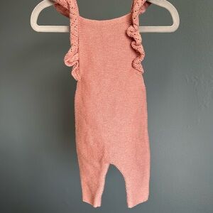 Zara Blush Knit Ruffle Bodysuit
